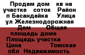 Продам дом 34кв на участке 20соток › Район ­ п.Басандайка  › Улица ­ ул.Железнодорожная  › Дом ­ 4 › Общая площадь дома ­ 34 › Площадь участка ­ 20 › Цена ­ 550 000 - Томская обл. Недвижимость » Дома, коттеджи, дачи продажа   . Томская обл.